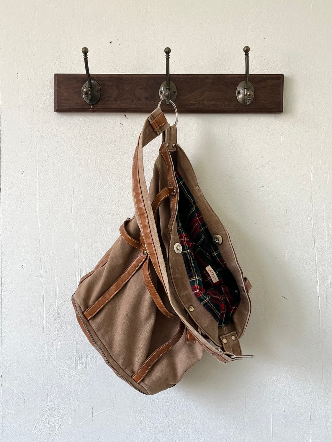 90‘s KAZZOC 캔버스 레더 쇼퍼백 상품이미지3