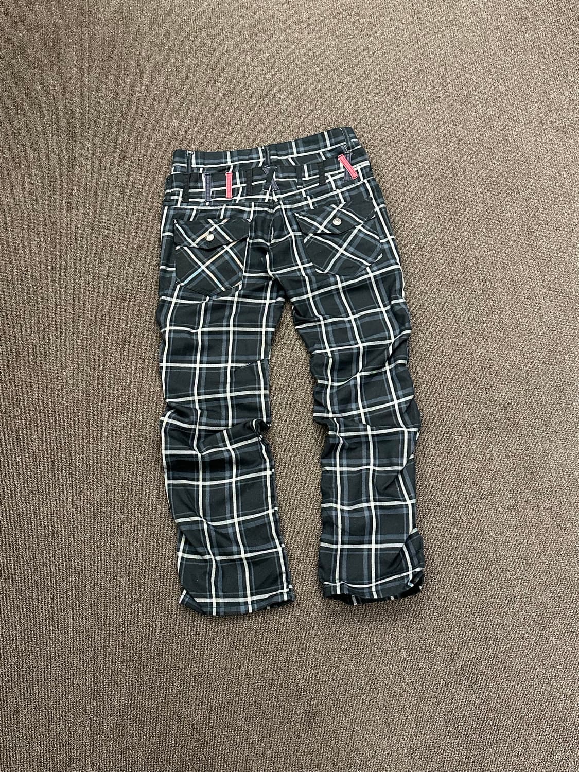 82)Nylaus vintage 레이어드 체크패턴 네이비 팬츠 상품이미지4