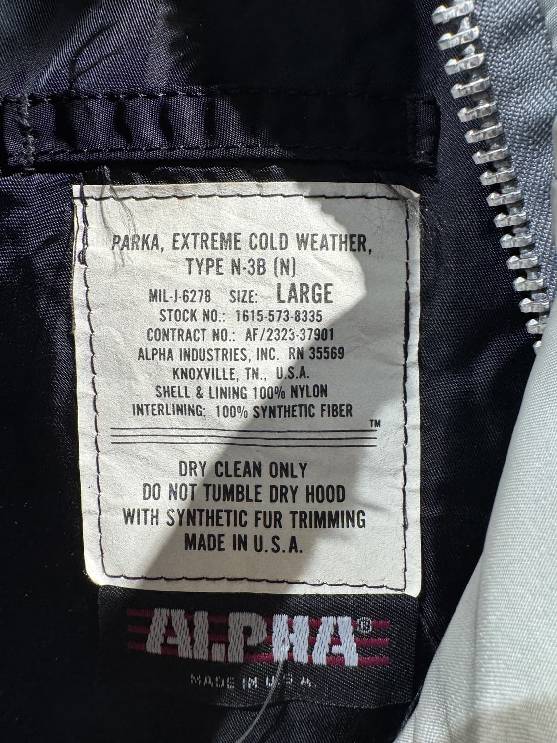 N-3B Al.PHA silver puffer jacket 상품이미지4