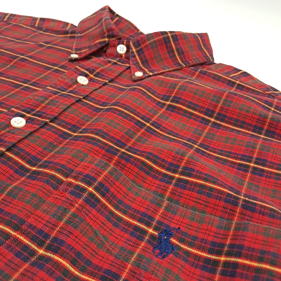 CN659 L 폴로 랄프로렌 빅셔츠 옥스포드 레드타탄체크 긴팔 셔츠 남방 상품이미지5