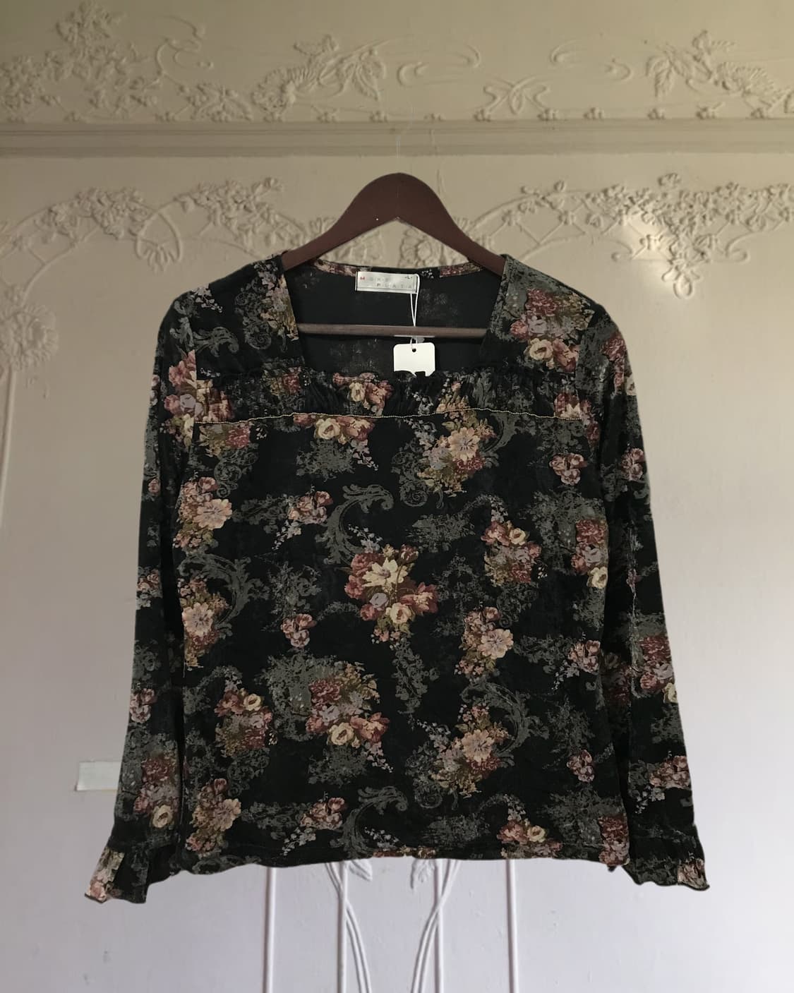 vintage velvet pattern top 상품이미지7