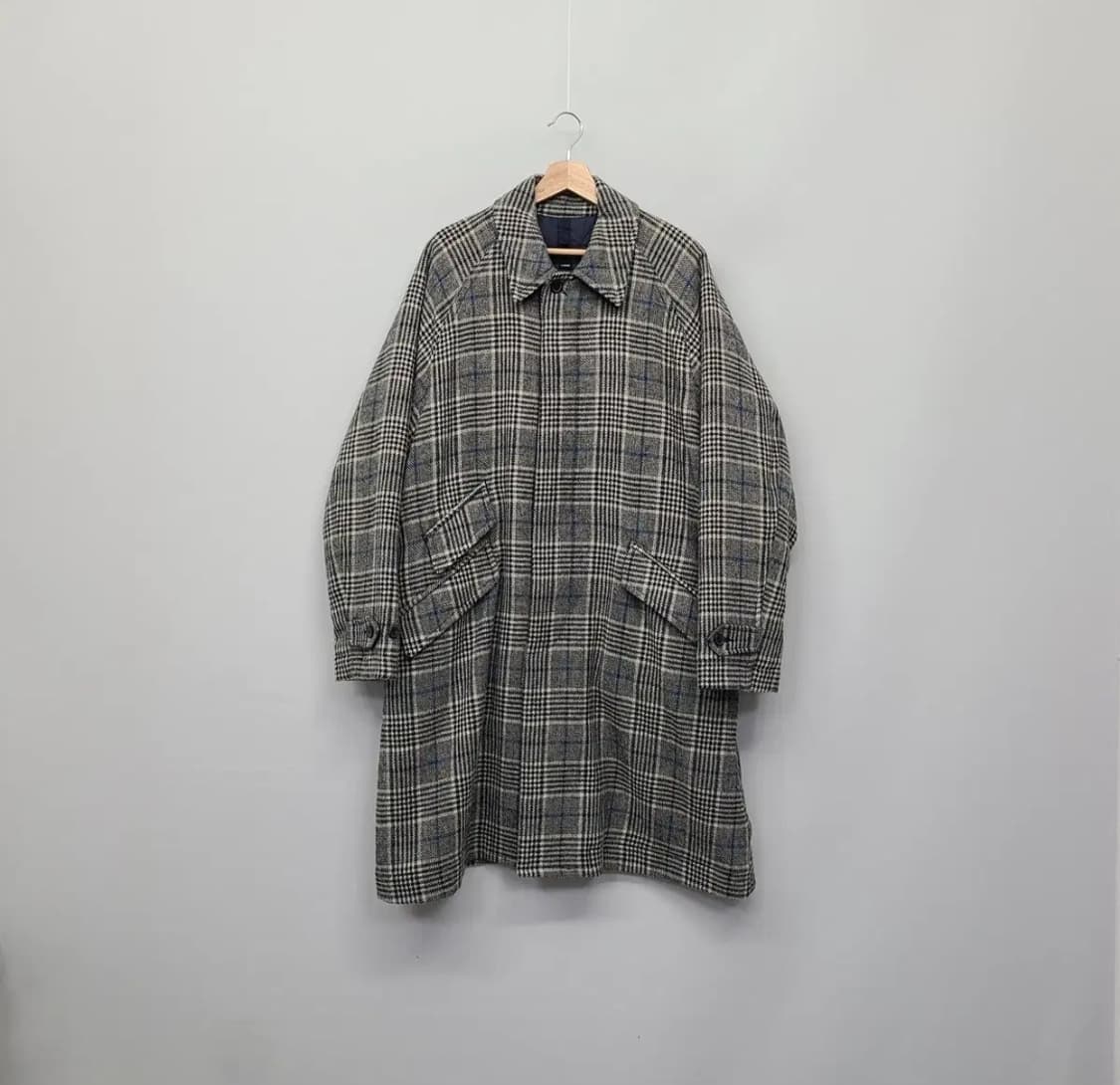 이스트로그 남성  버진울 발마칸 체크코트 베이지/블루 L 상품이미지4