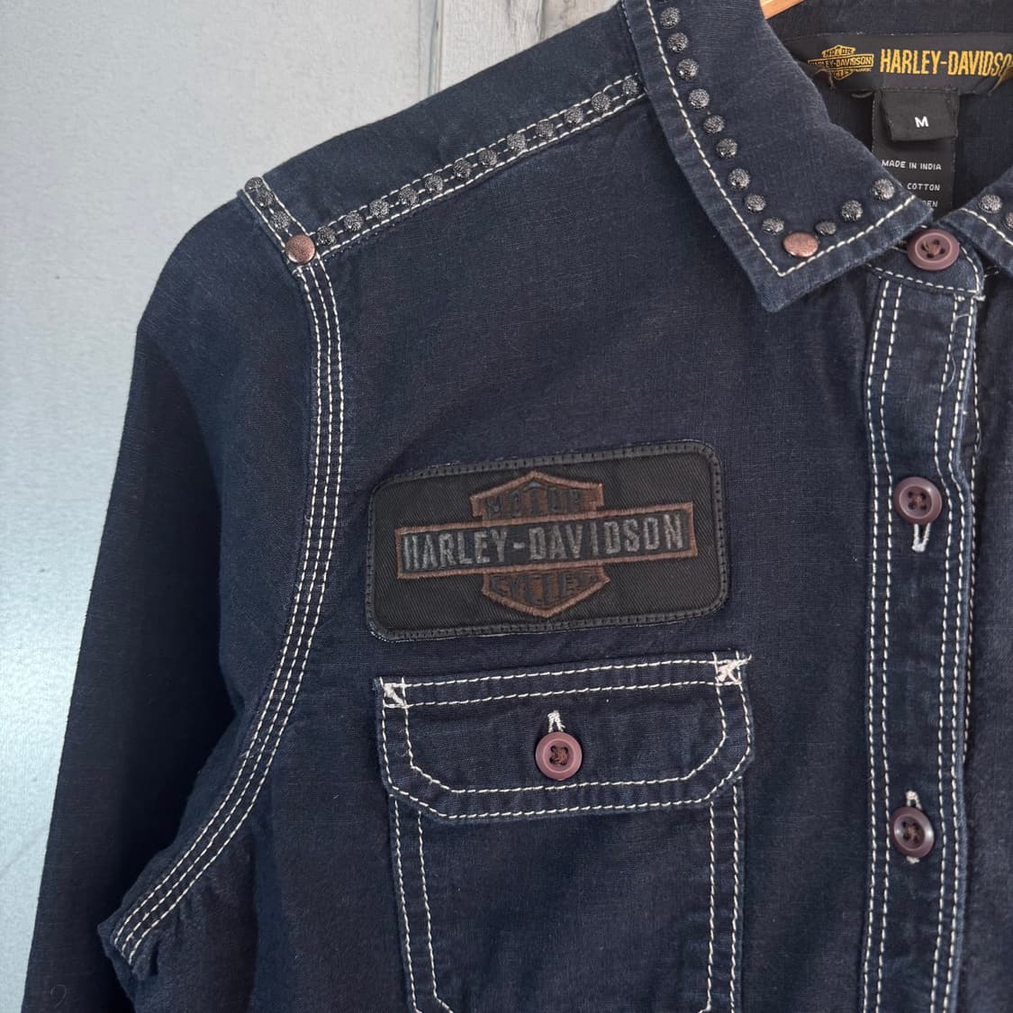 할리데이비슨 스터드 데님 포켓 셔츠 상품이미지7