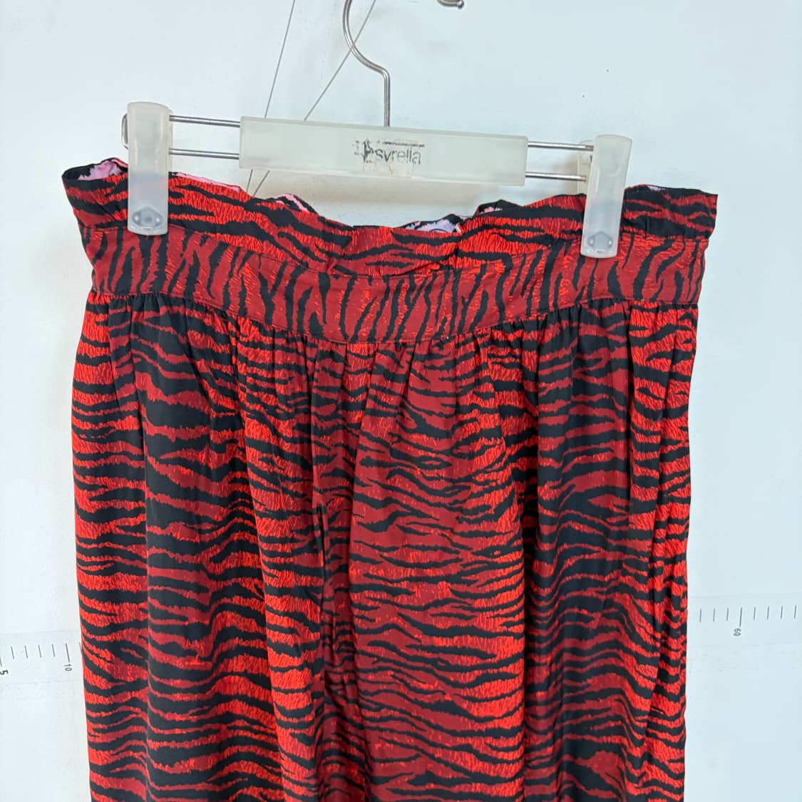 겐죠xH&M 레드 호피 롱 랩 스커트 상품이미지4