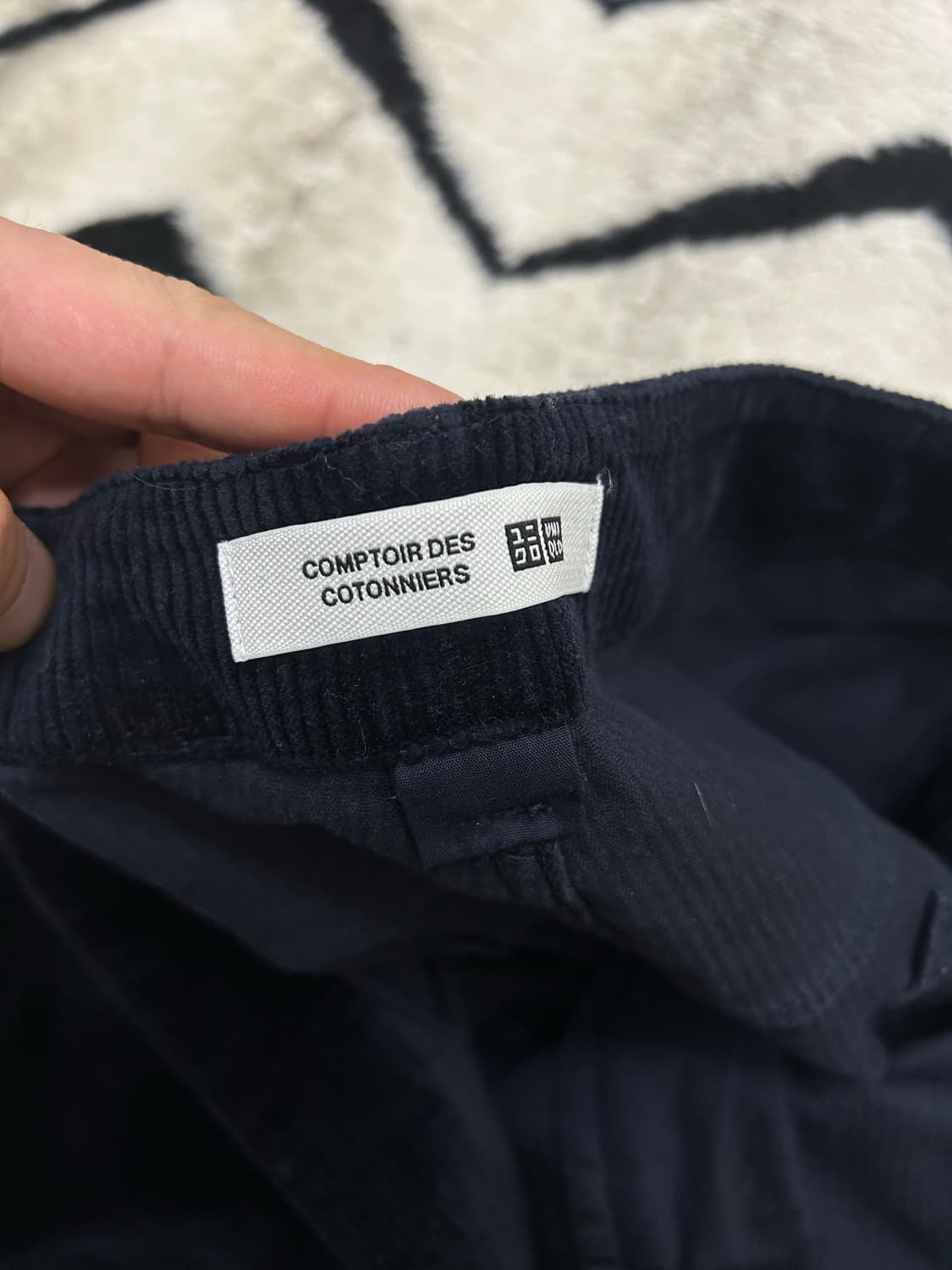 [3xL]유니클로x꼼뜨와 와이드 벌룬 코듀로이팬츠/네이비 상품이미지3