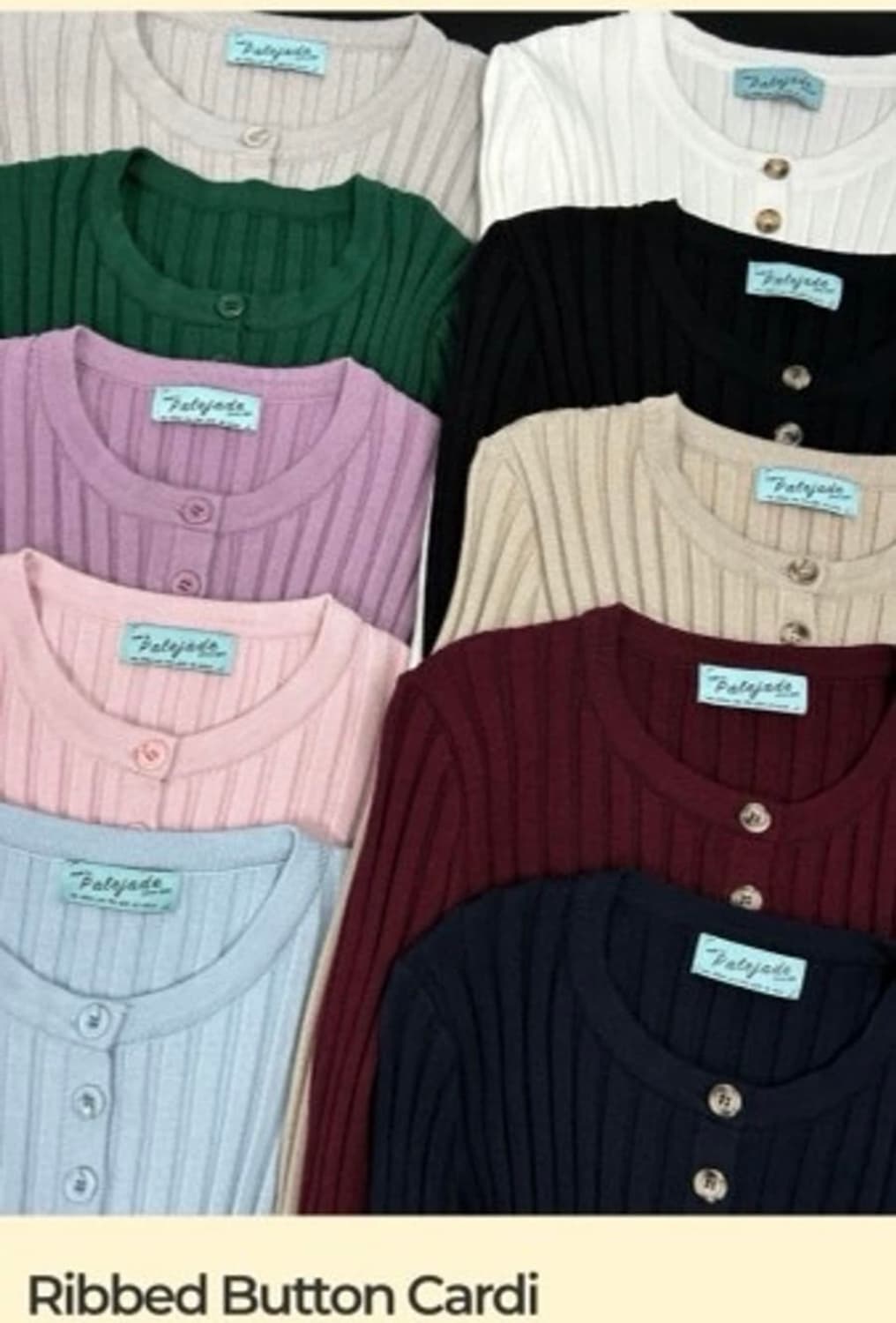 페일제이드 Ribbed Button Cardi 가디건 와인 그린 상품이미지2