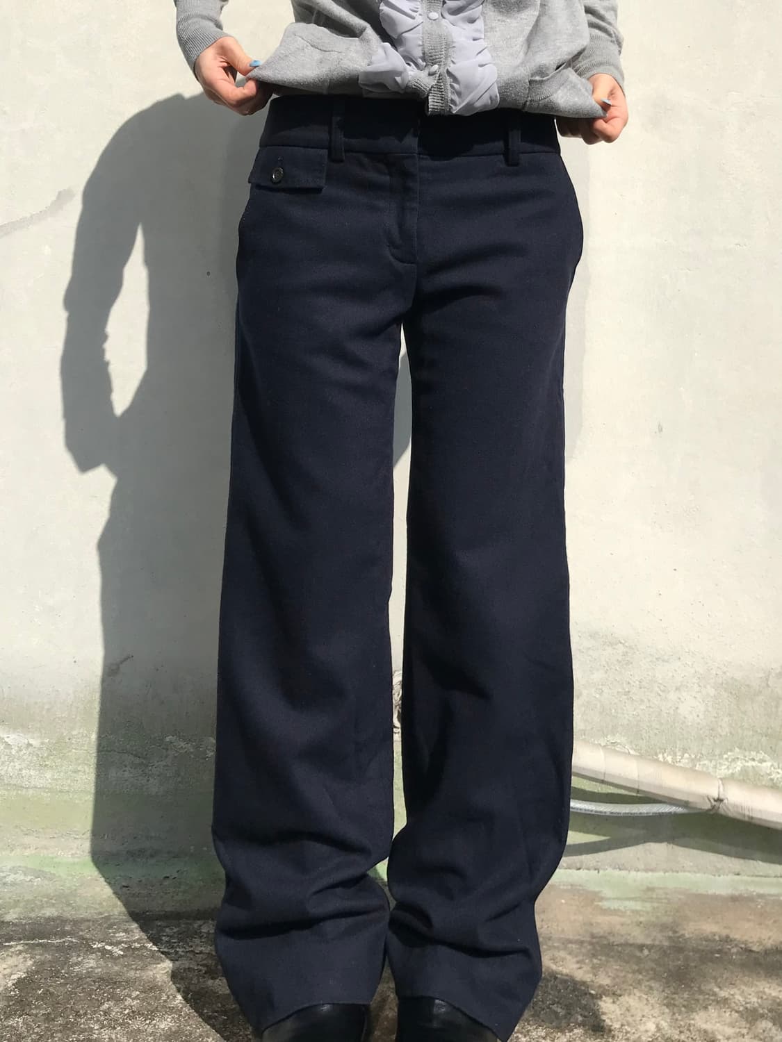 Epoca 로우라이즈 네이비 슬랙스 상품이미지3