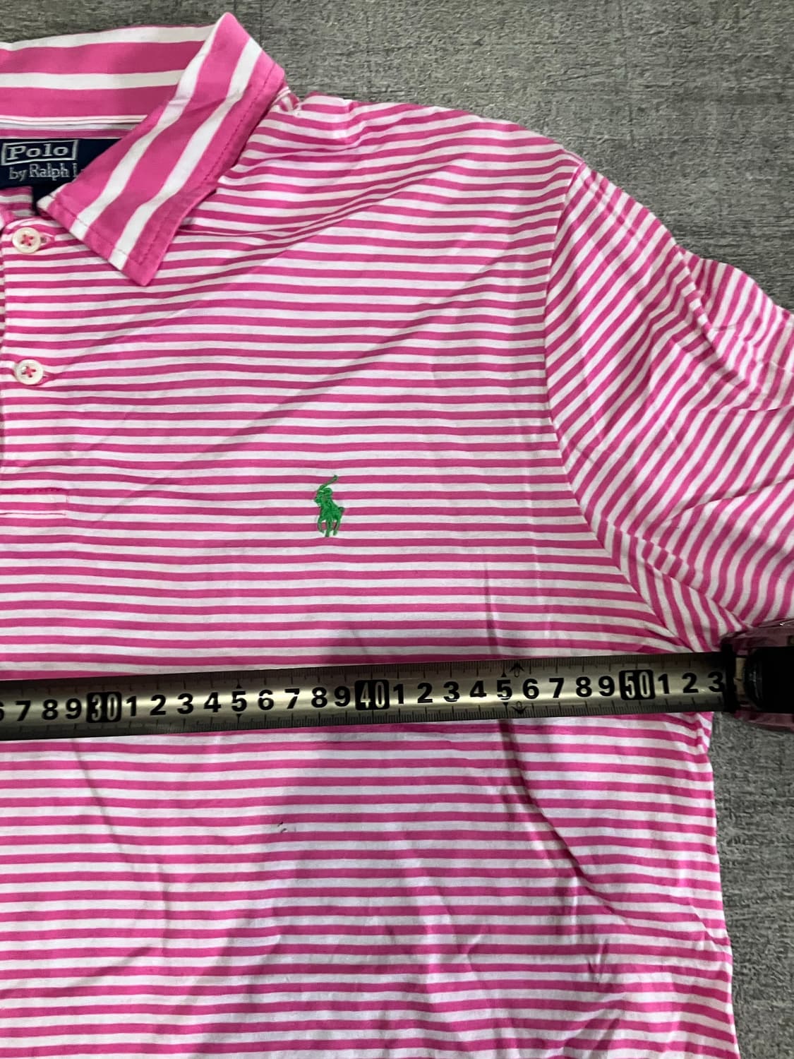 일본빈티지 Polo 폴로랑프로렌 올드스쿨아메카지 스트라이프 반팔카라티셔츠 상품이미지2