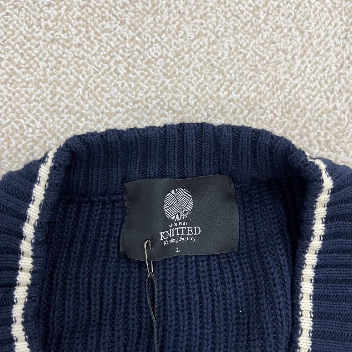 [L] 새상품 니티드 소프트코튼 와플 라인 니트 가디건 0108M1 상품이미지2