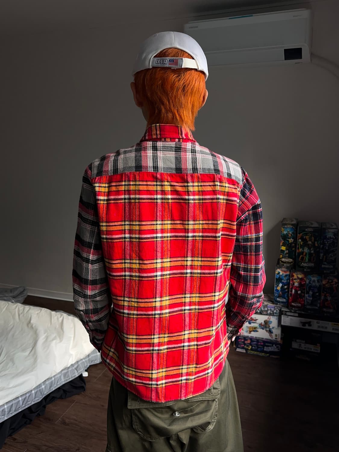 Beams 하프 앤 하프 플레이드 체크 셔 상품이미지6