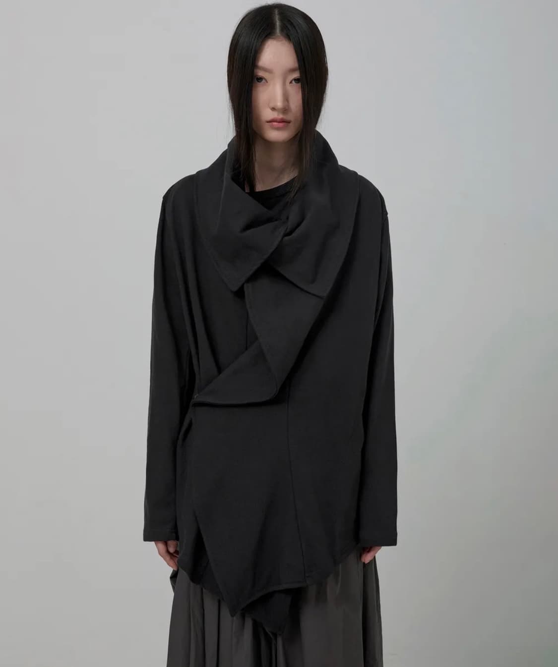 플레어업 Kaya Layered Jaket 드레이프 자켓 블랙 상품이미지1