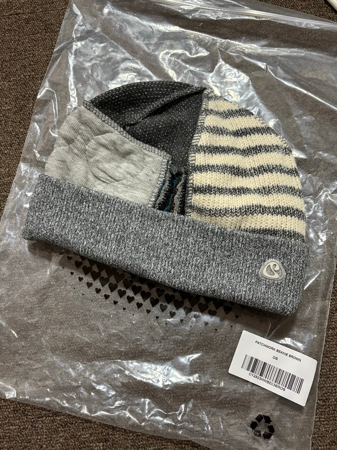 코이세이오 패치워크 비니 그레이 상품이미지2