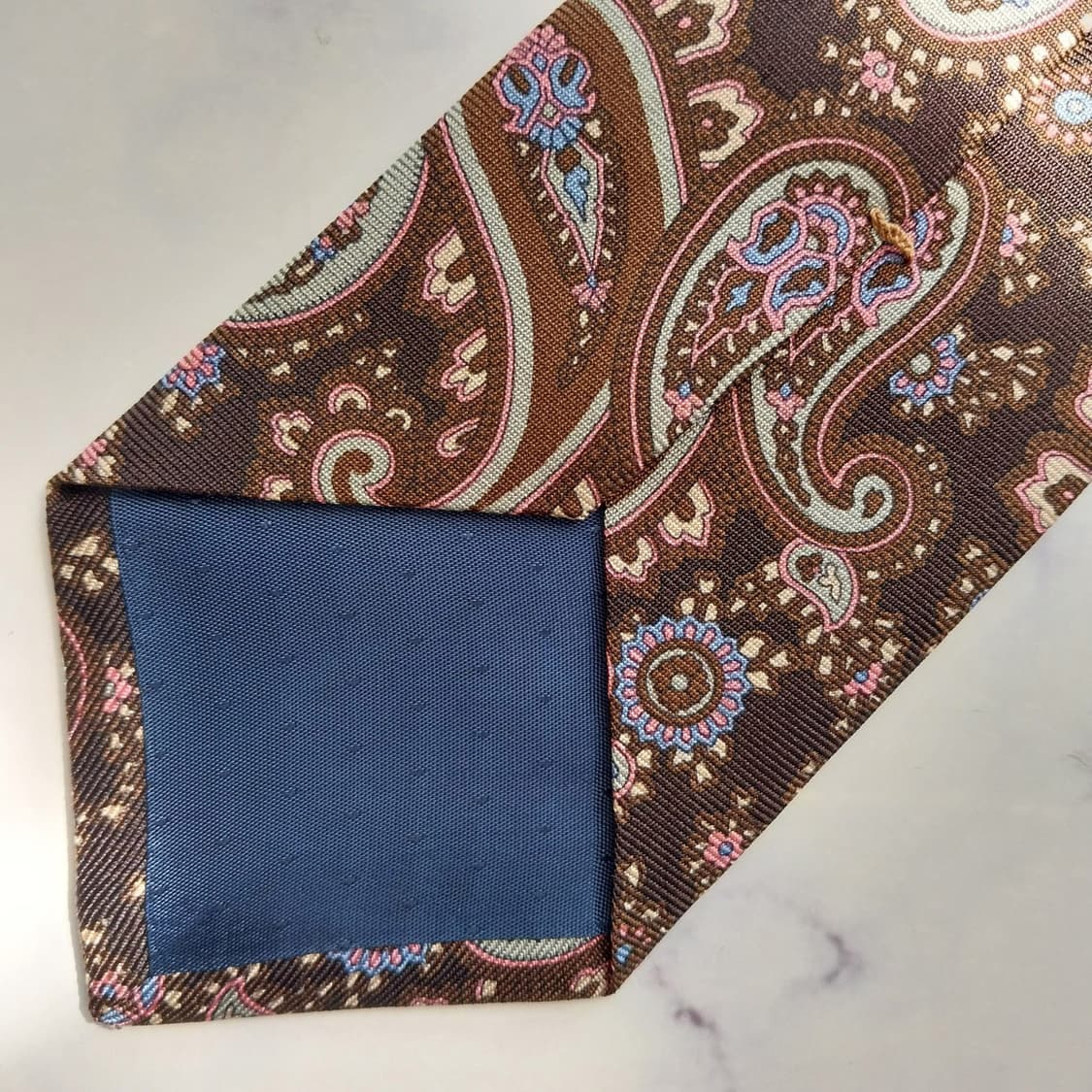 타임 실크 브라운 페이즐리 넥타이 7.5cm S~A+등급 K2509 상품이미지7