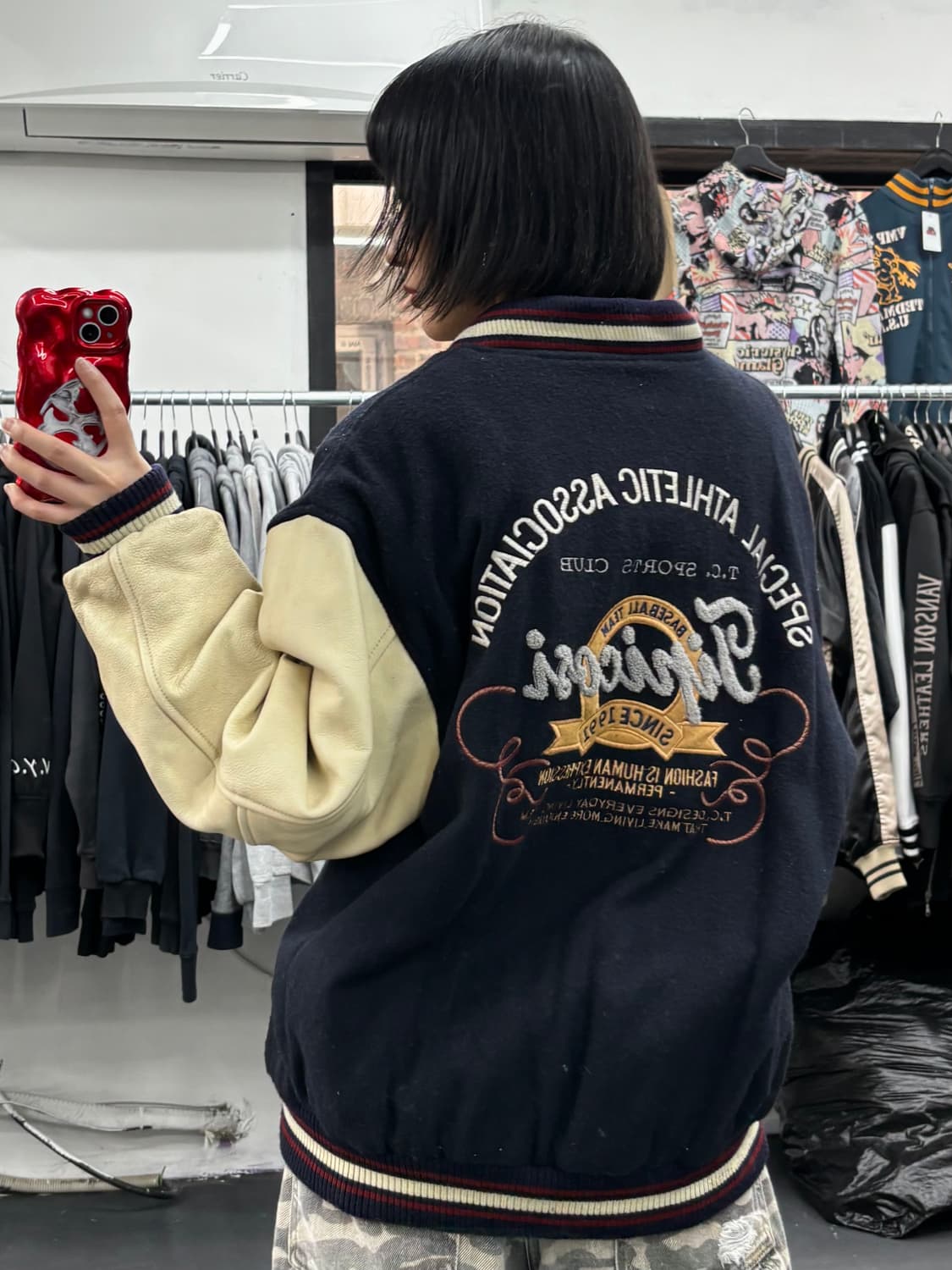 Tipicosi 레더암 바시티 자켓 상품이미지5