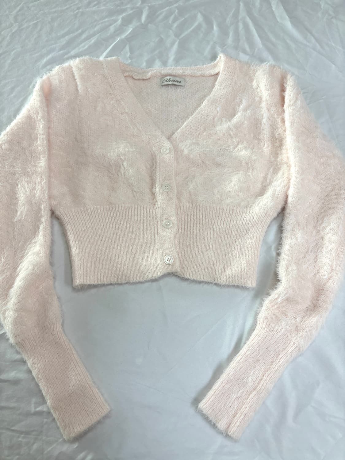 클리시어 딸기우유깔 코튼 캔디 브이넥 가디건 상품이미지1