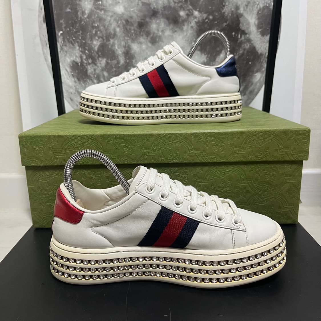 정품 34) 구찌 크리스탈 플랫폼 에이스 스니커즈 220~225 상품이미지2
