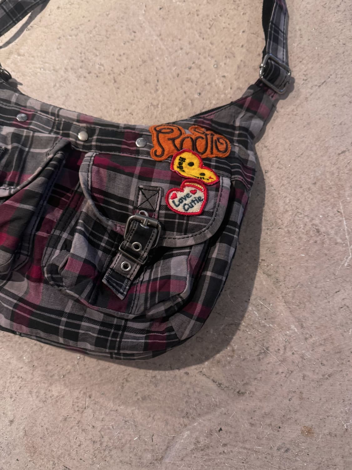 체크 포켓 숄더백 상품이미지2