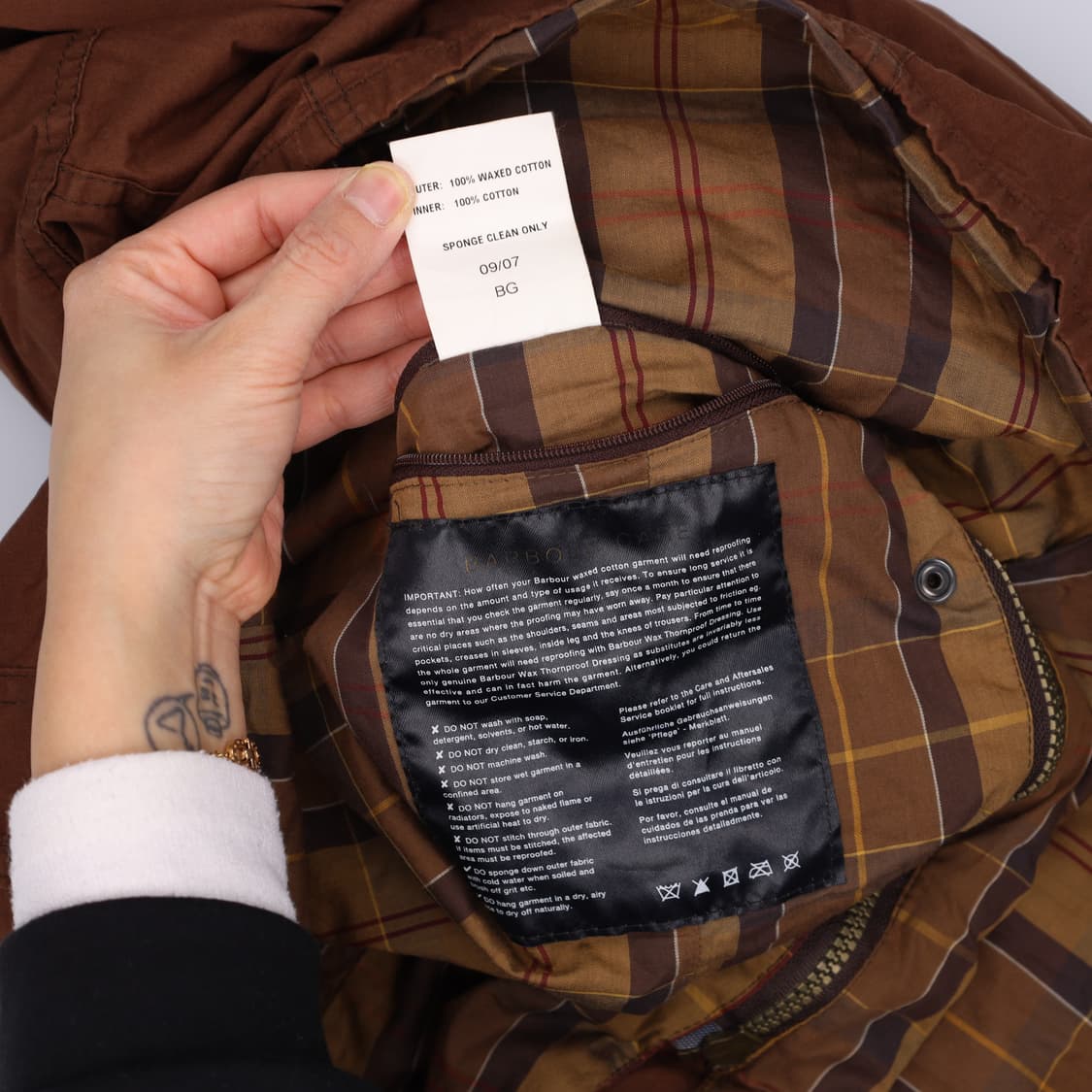 UK12 바버 브라운 워크자켓 0213H2 상품이미지6