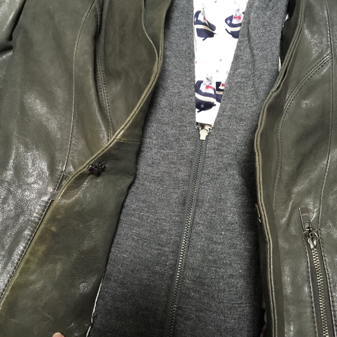 빈티지 후드 가죽자켓 상품이미지3