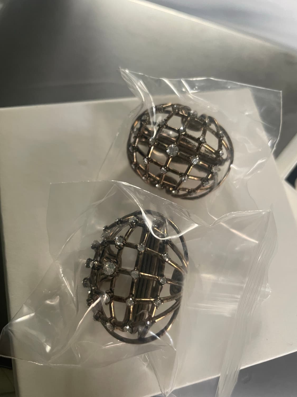 오르 큐빅 볼 귀걸이 새상품 상품이미지1