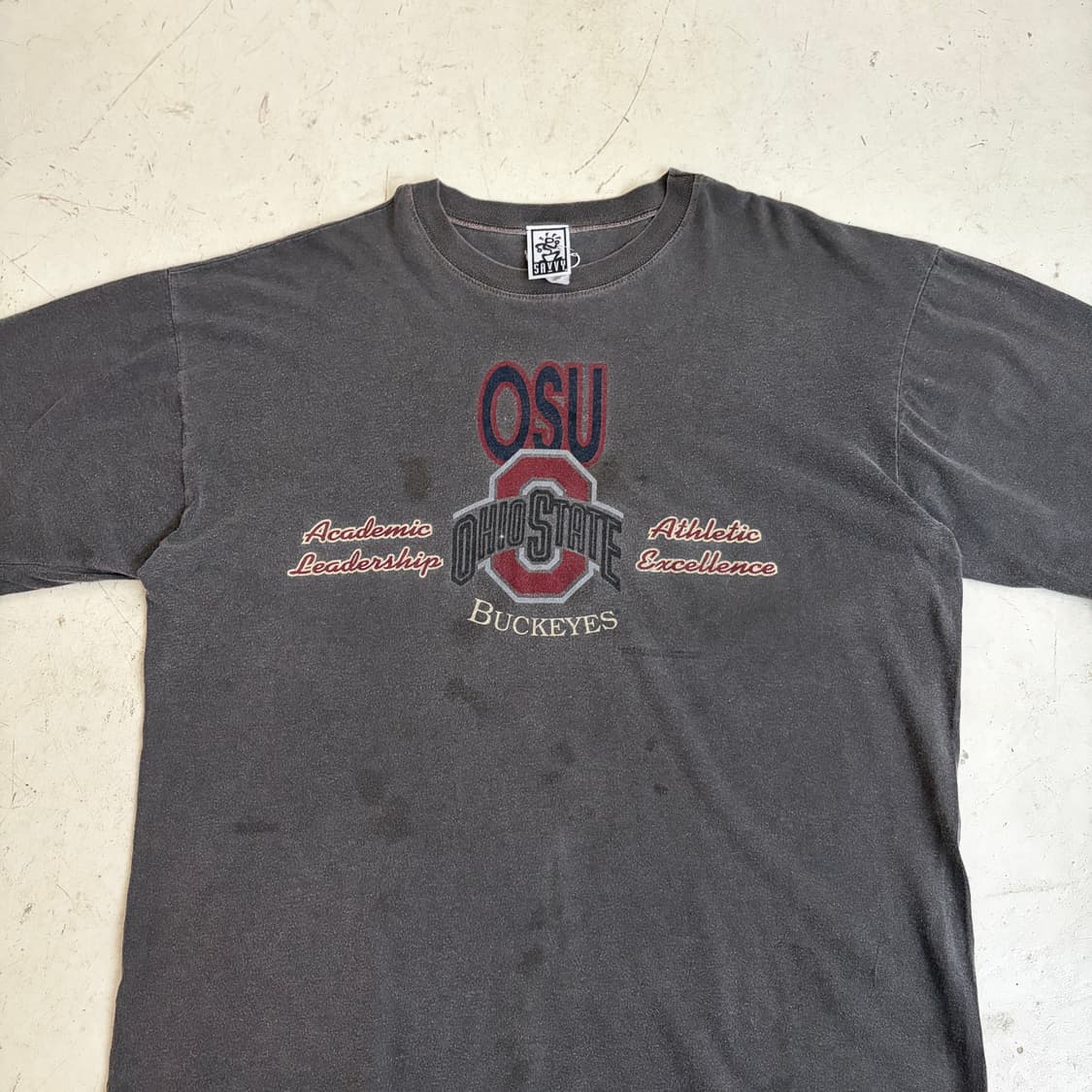 90s USA 오하이오 Buckeyes 빈티지 반팔티 XL 상품이미지4