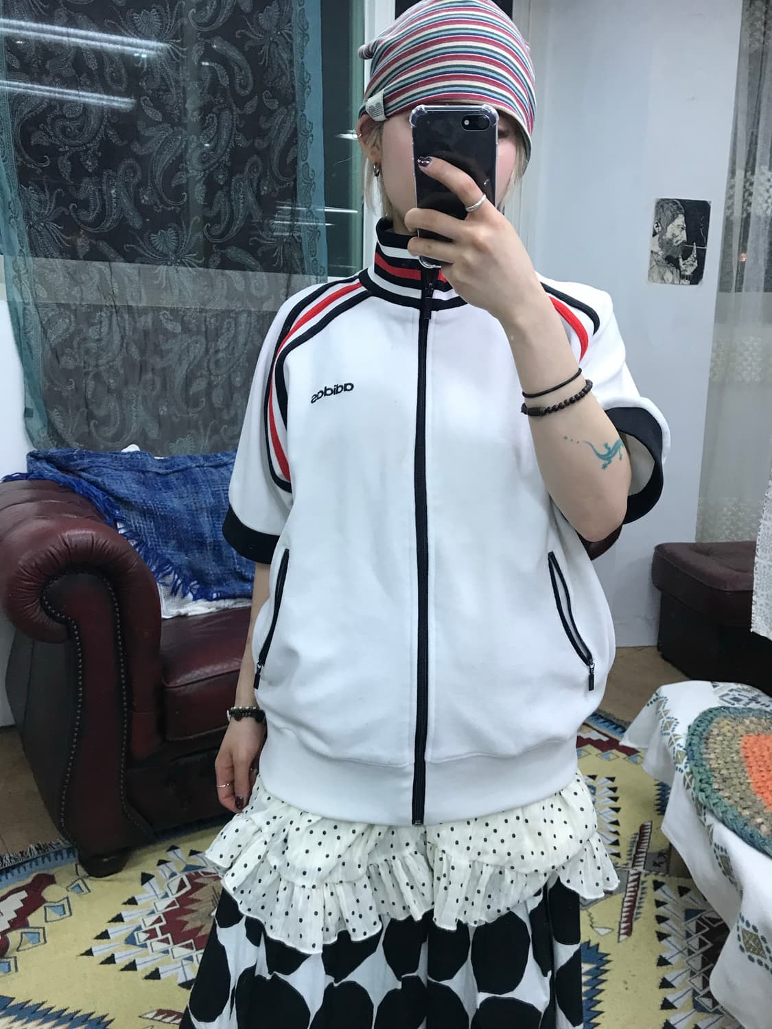 아디다스 여성 반팔 저지 집업 (Z1050) 상품이미지2