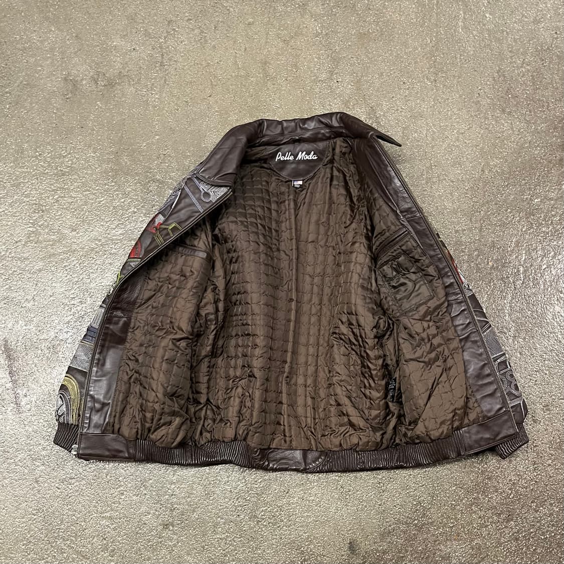 빈티지 오버 자수 가죽 자켓 (110-115) 상품이미지6