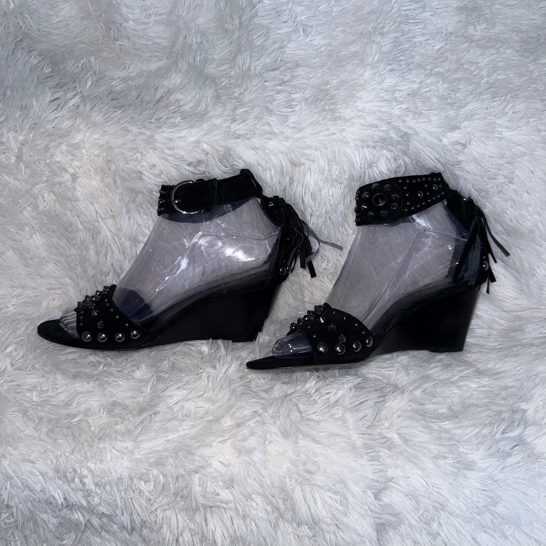 230 Ash 아쉬 스터드 블랙 스웨이드 웨지 샌들 상품이미지5