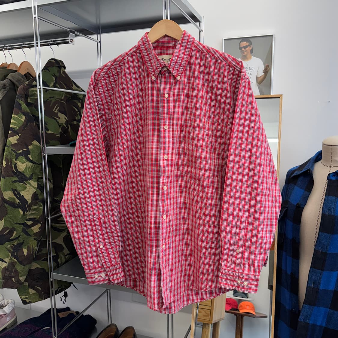 90s 에디바우어 버튼다운 체크 셔츠 (2XL)  상품이미지2