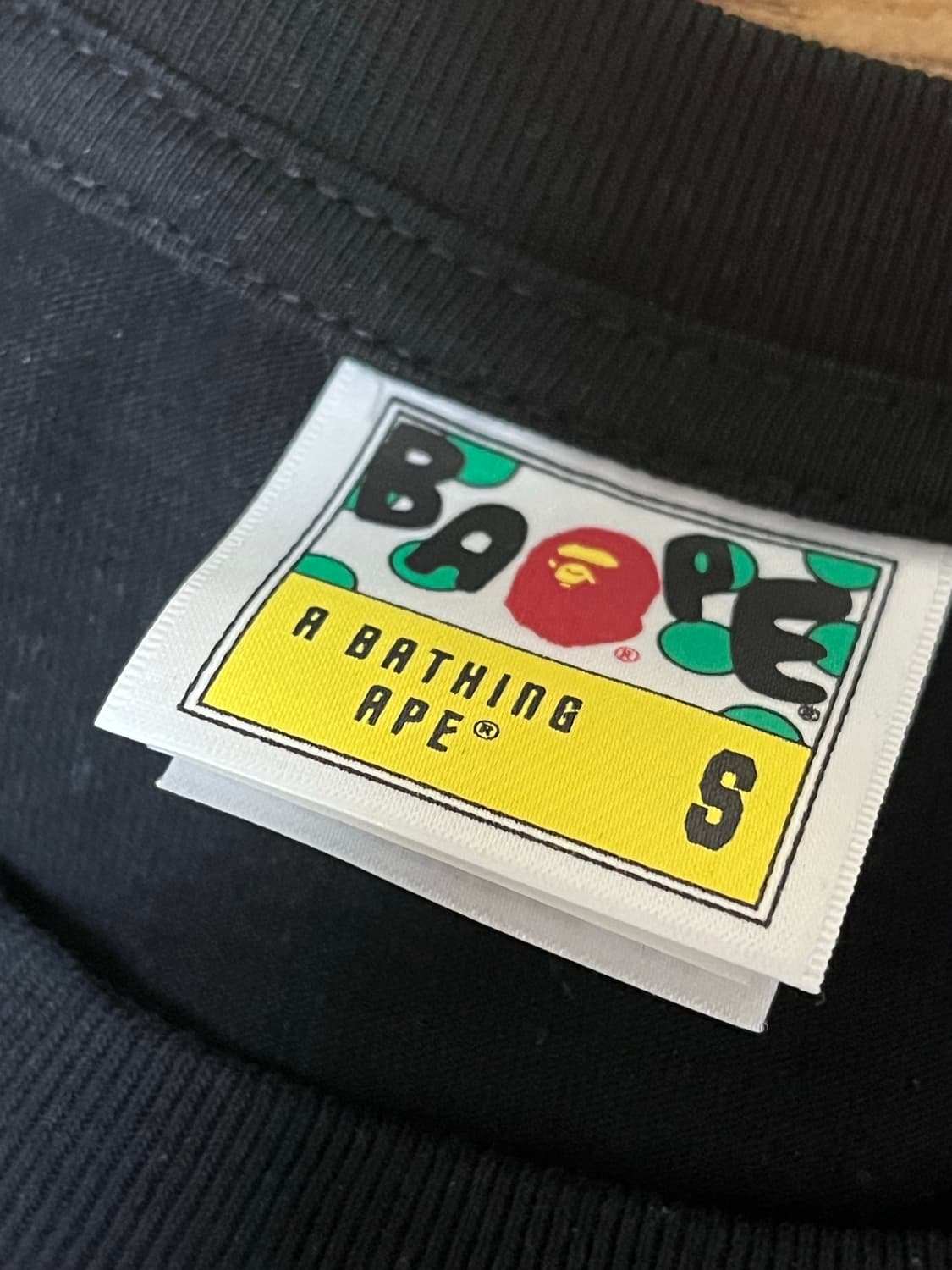 베이프 반팔 카모 컬리지 티셔츠 블랙 블루 bape s사이즈 상품이미지3
