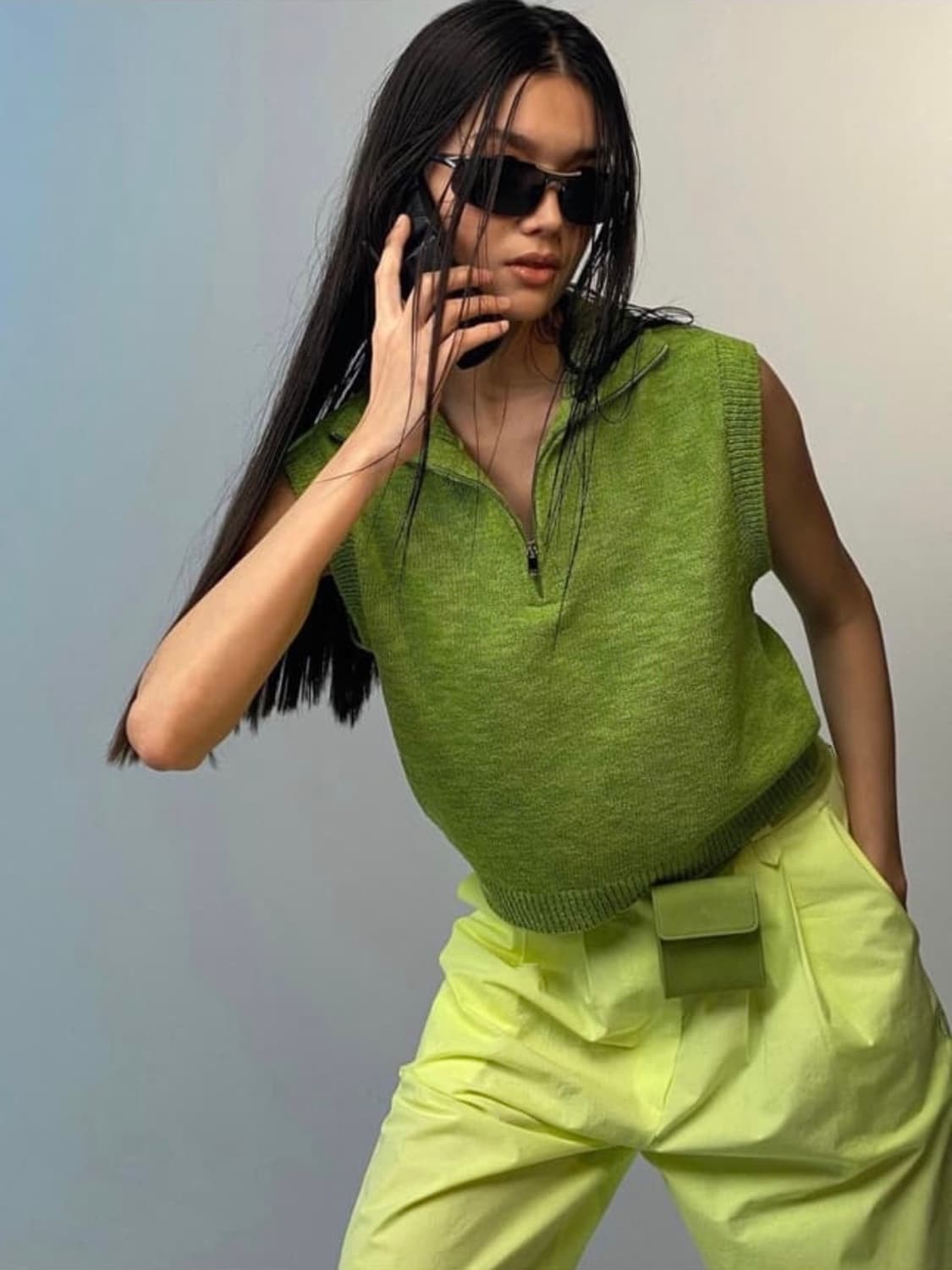 더 오픈 프로덕트 하프집업 니트 베스트 상품이미지2