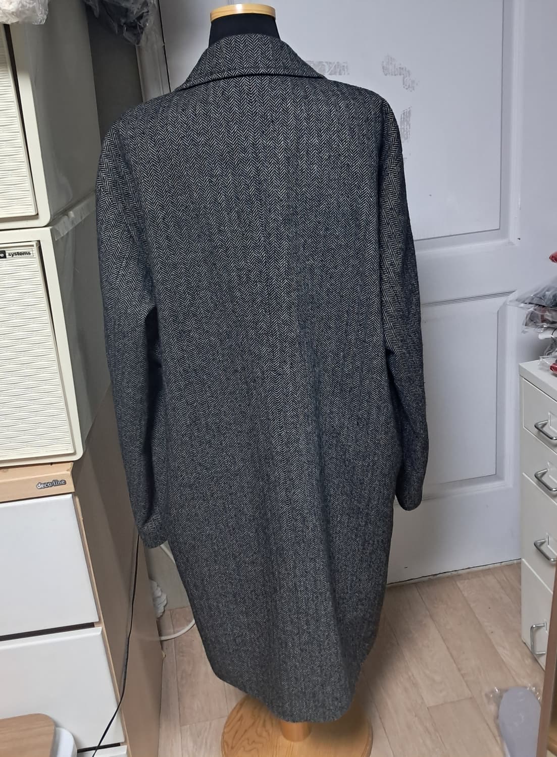 스파오 남성 헤링본 코트 롱자켓 XL 상품이미지3