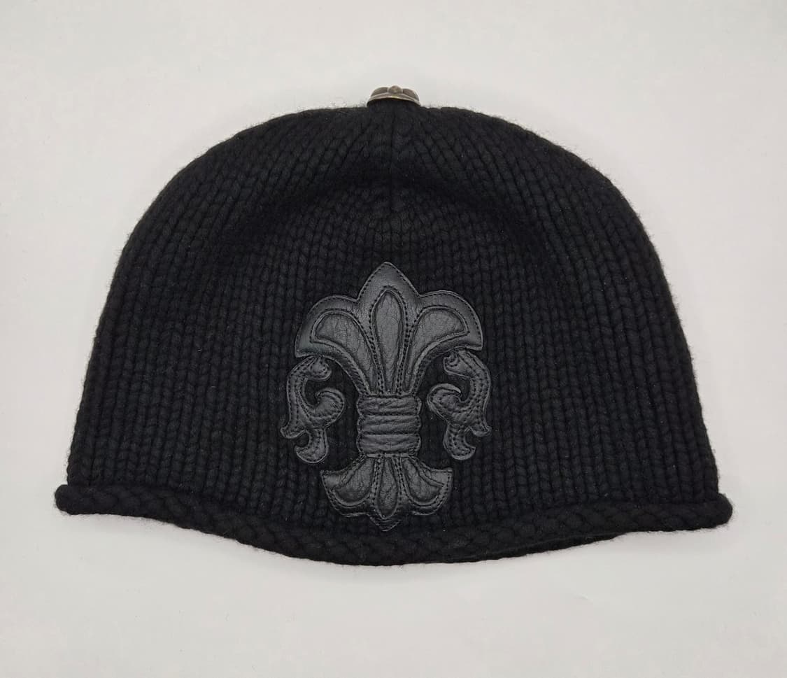 크롬하츠 정품 BS 플레르 레더 패치 캐시미어 비니 구형 상품이미지2