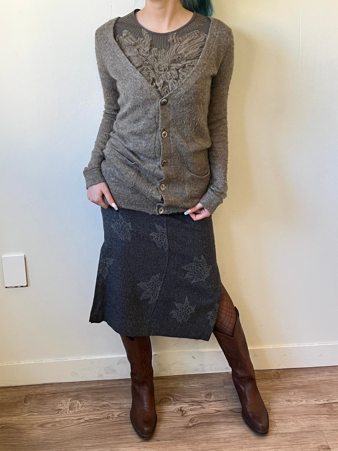 5 japan vtg 울 가디건 상품이미지6