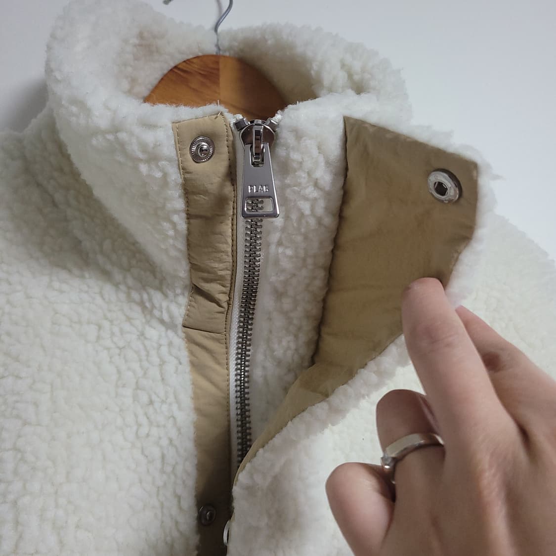 (M) PLAC 플랙 아이보리 뽀글이 양털 자켓 점퍼 상품이미지2