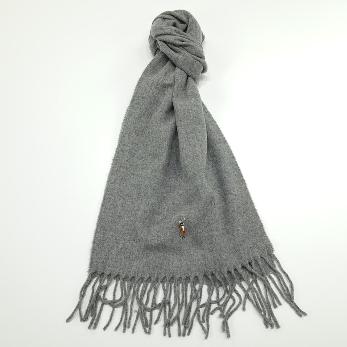 MX208 폴로 랄프로렌 그레이 버진울 목도리 머플러 상품이미지1