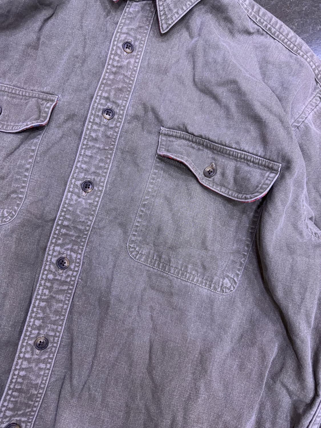 L.L.Bean 엘엘빈 플란넬 라인드 헤비코튼 워크 셔츠 USA L 상품이미지4