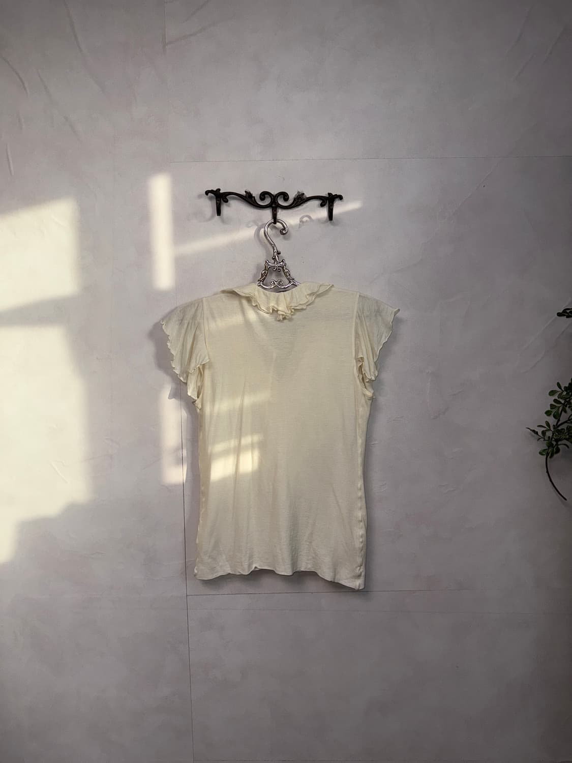 Ralph Lauren ivory ruffle cotton blouse 상품이미지4