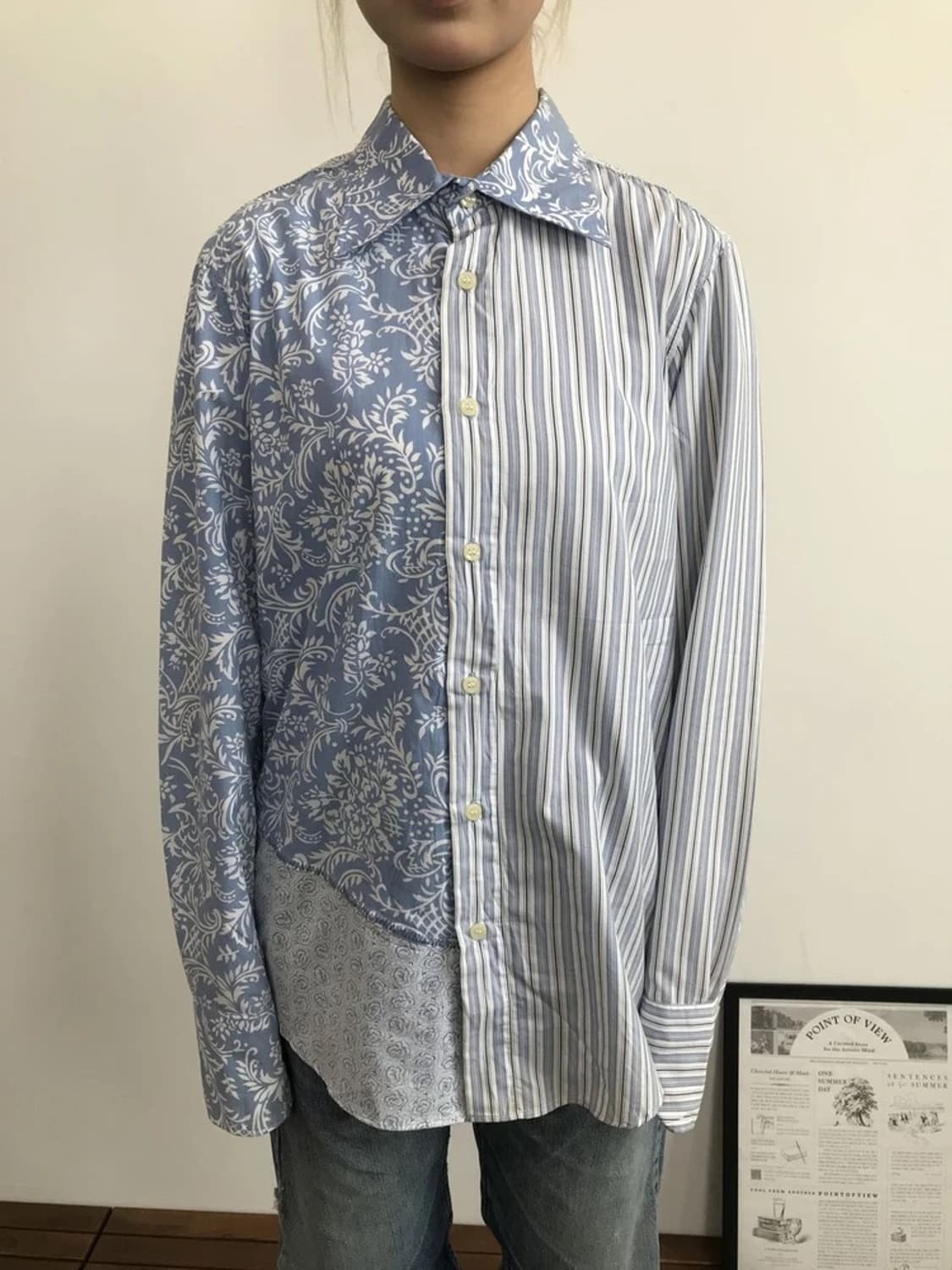 Armani Jeans Pattern Mix Stripe Shirt 상품이미지2