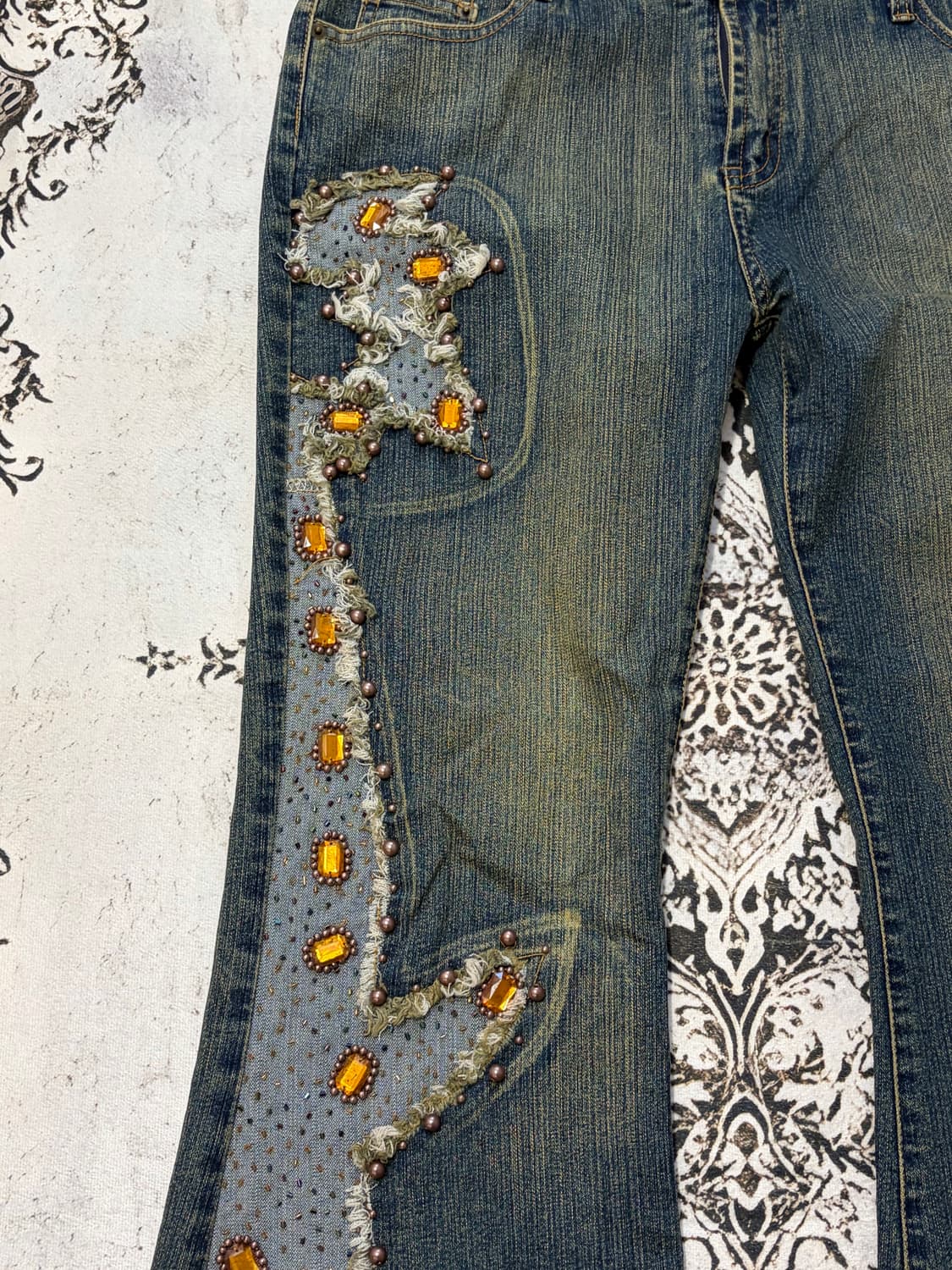 Y2K cubic detail boots cut pants 상품이미지6