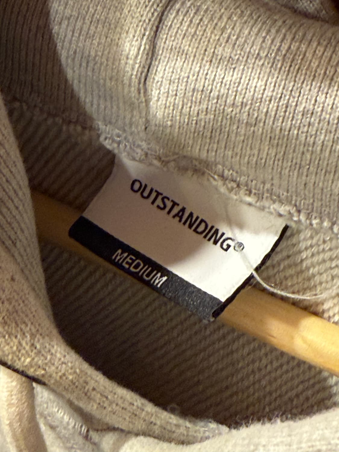 아웃스탠딩 무지 그레이 후드티 상품이미지3