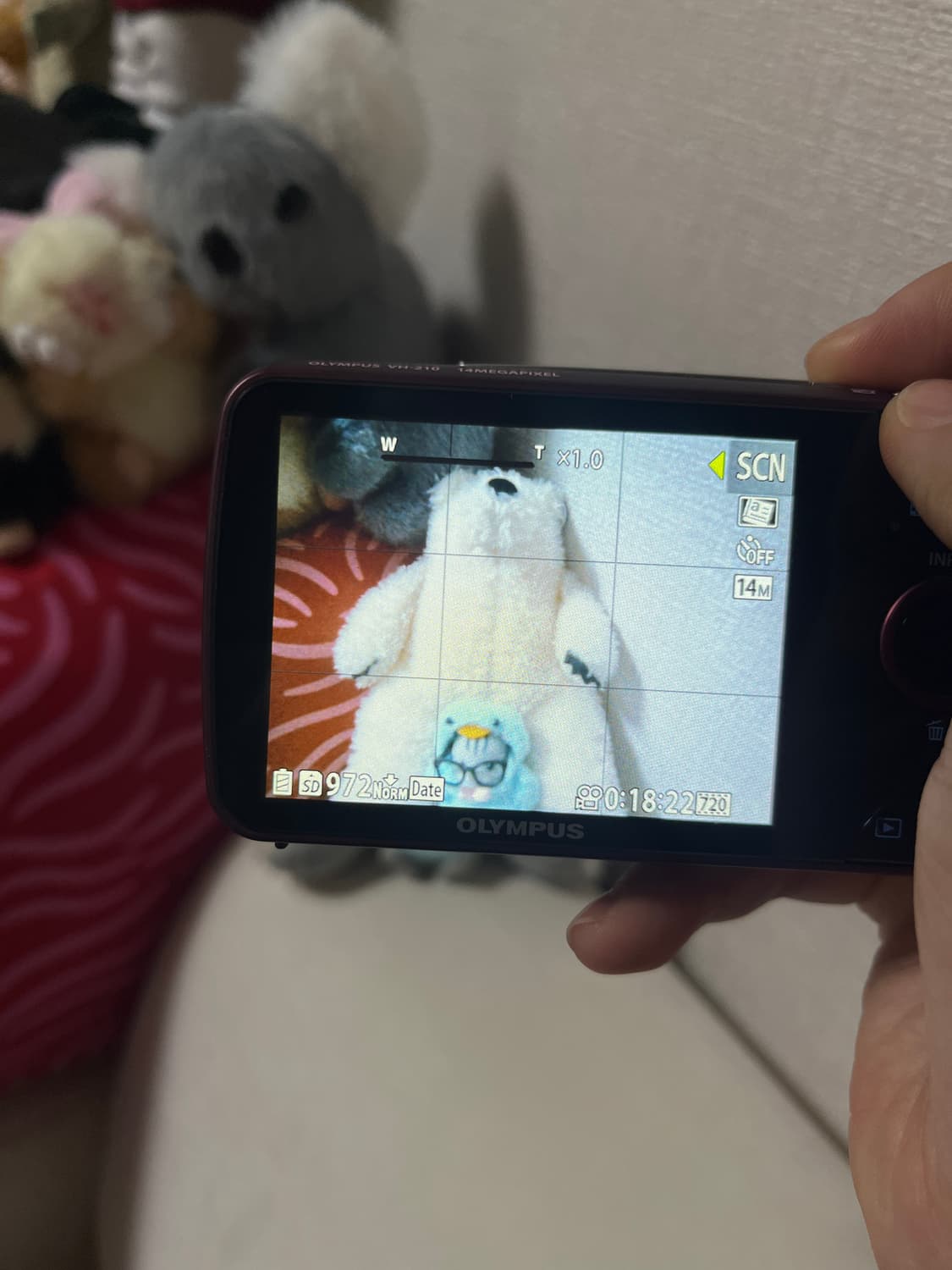 소프트 포커스✨) 올림푸스 vh-210 디카 디지털 카메라 체리레드 상품이미지8