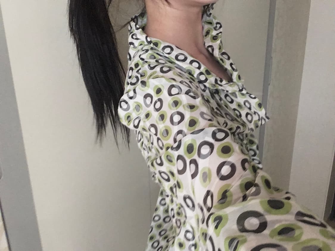 Vintage Lime Dot Blouse 상품이미지1