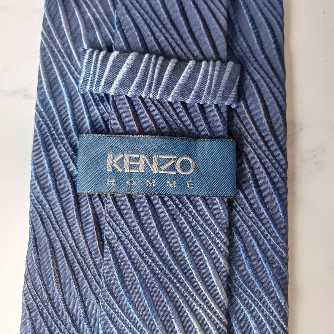 겐조 실크 블루 웨이브 자카드 넥타이 9cm S~A+등급 E897
 상품이미지9