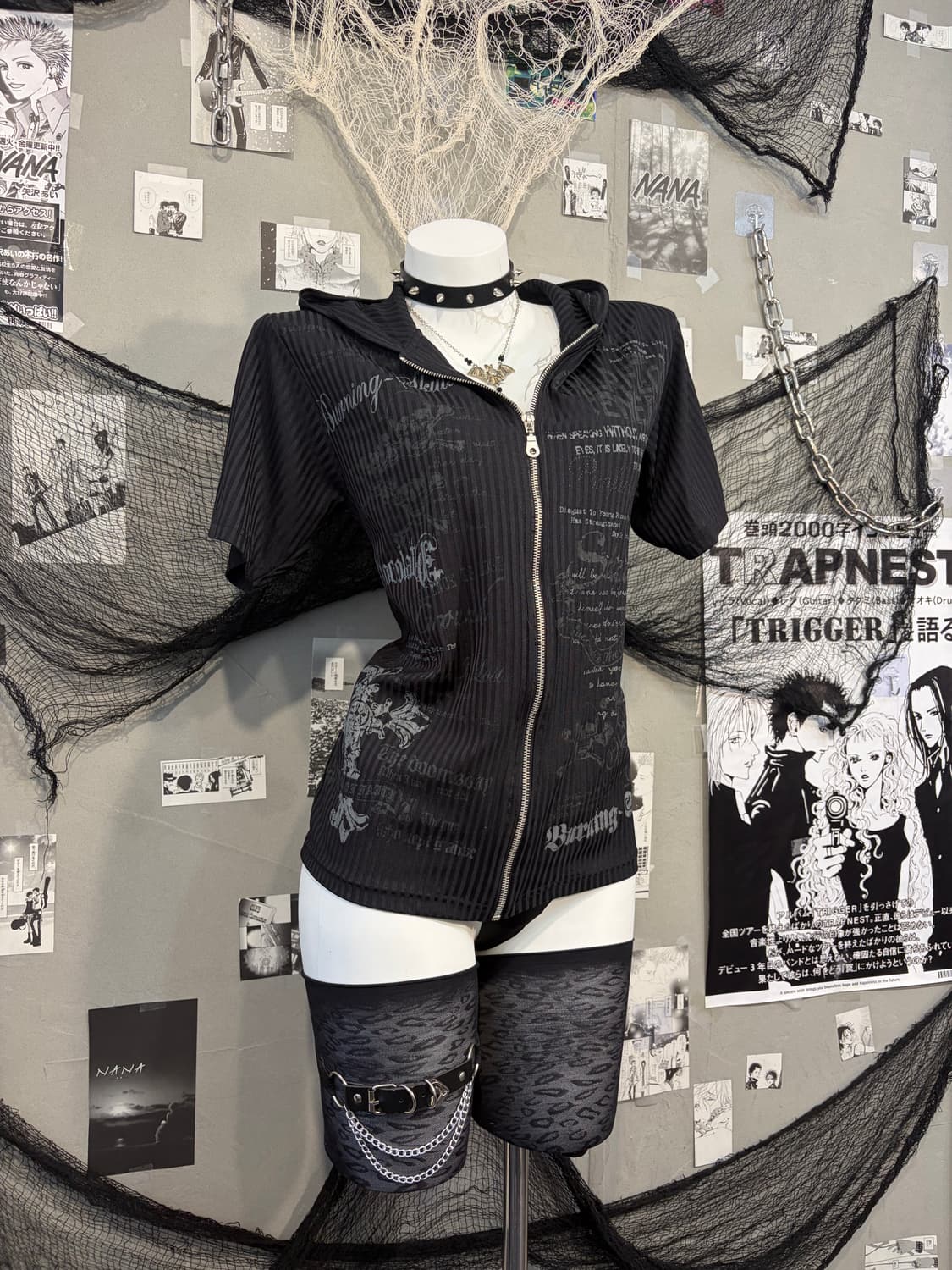 PUNK lettering skull halfsleeve hood zip 상품이미지6