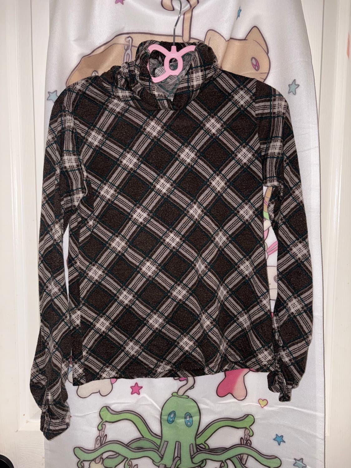 빈티지 체크 목폴라 이너 티셔츠 상품이미지1