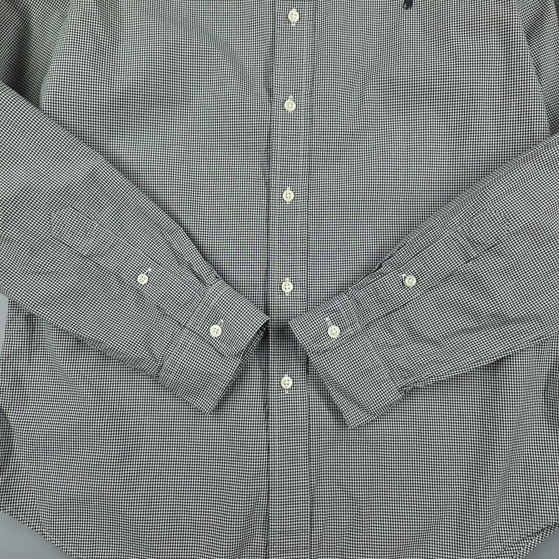 폴로랄프로렌 블랙 화이트 체커패턴 블랙포니 슬림핏 코튼 남방 셔츠 L 상품이미지4