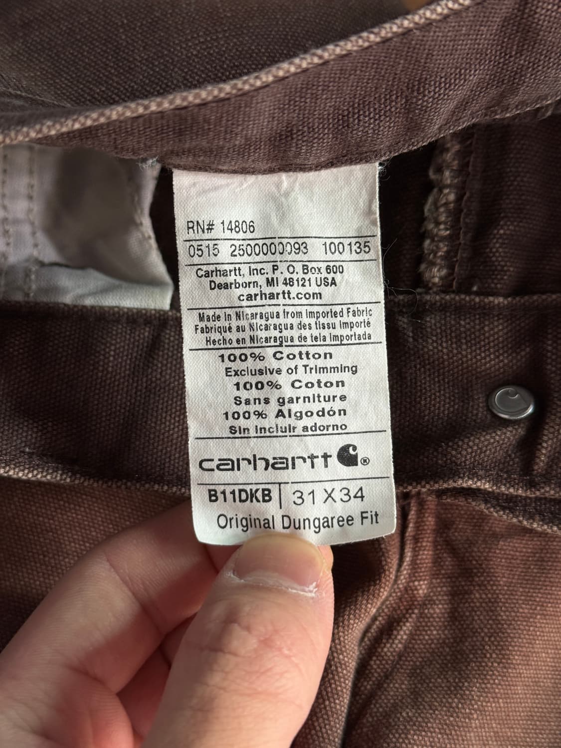 [31]칼하트 USA 다크브라운 컷오프 카펜터 워크 쇼츠 상품이미지6