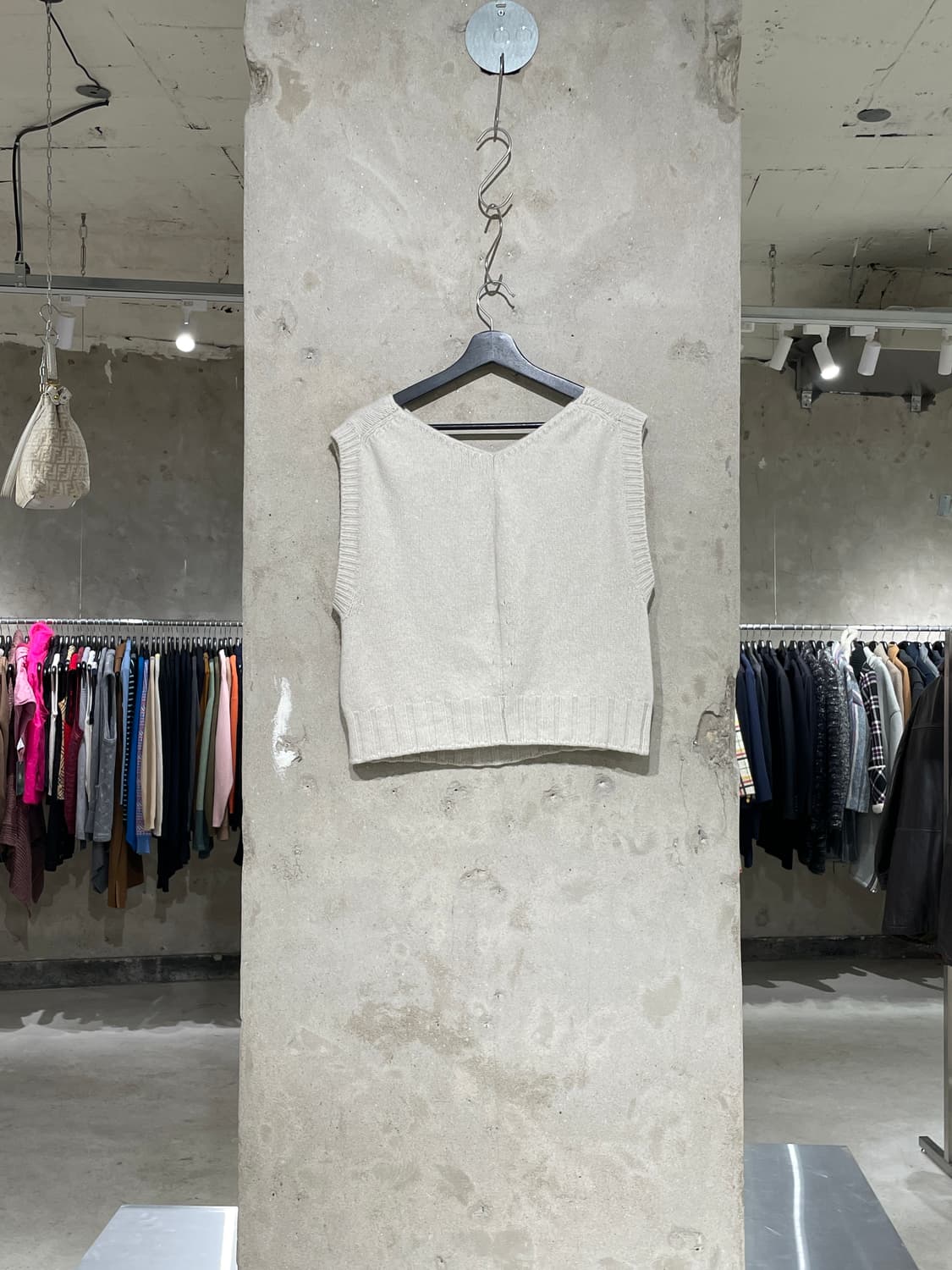 시스템 아이보리 미들 케이블 니트 베스트 상품이미지6