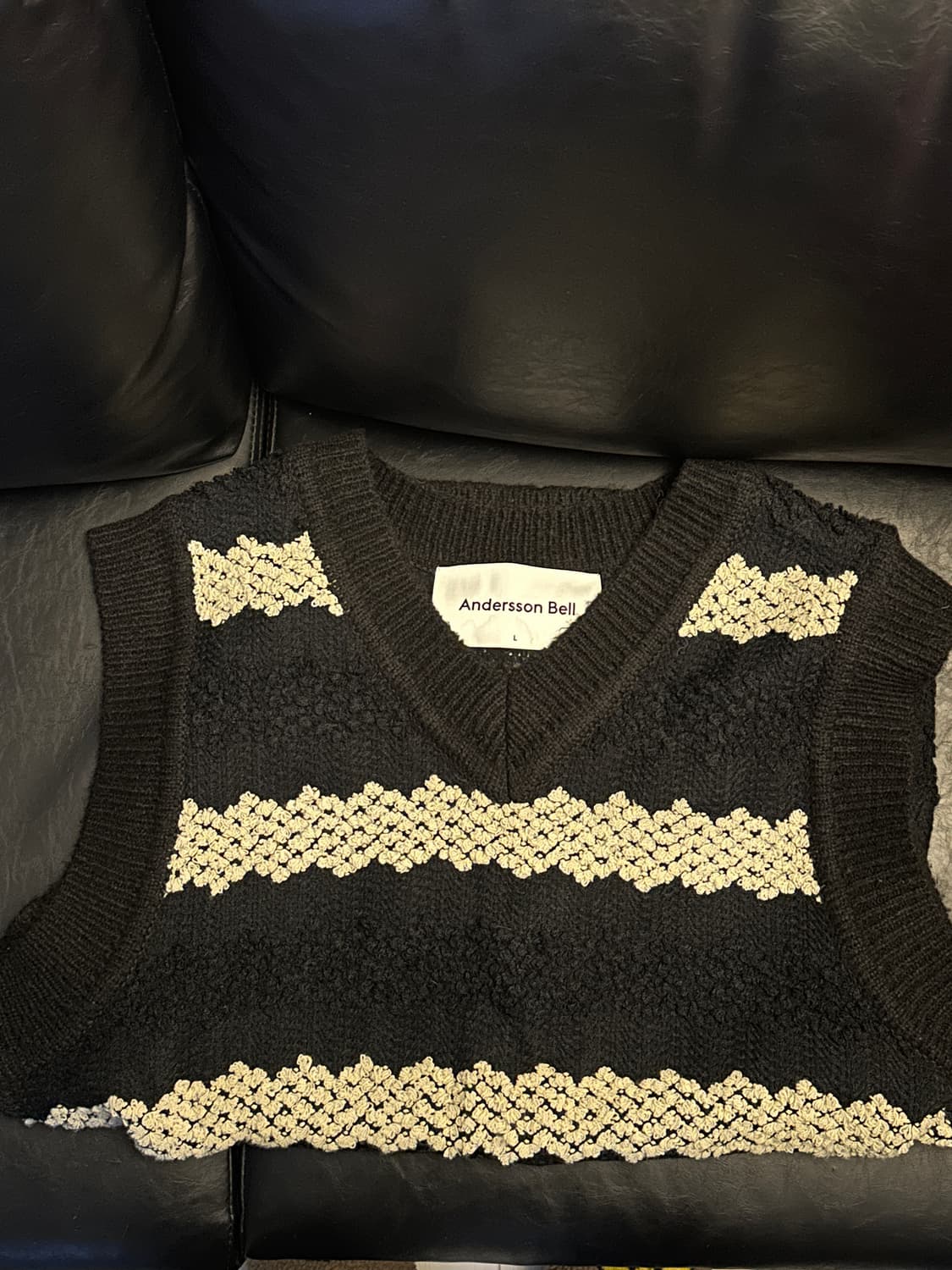 앤더슨벨 블랙 니트 베스트L 상품이미지1